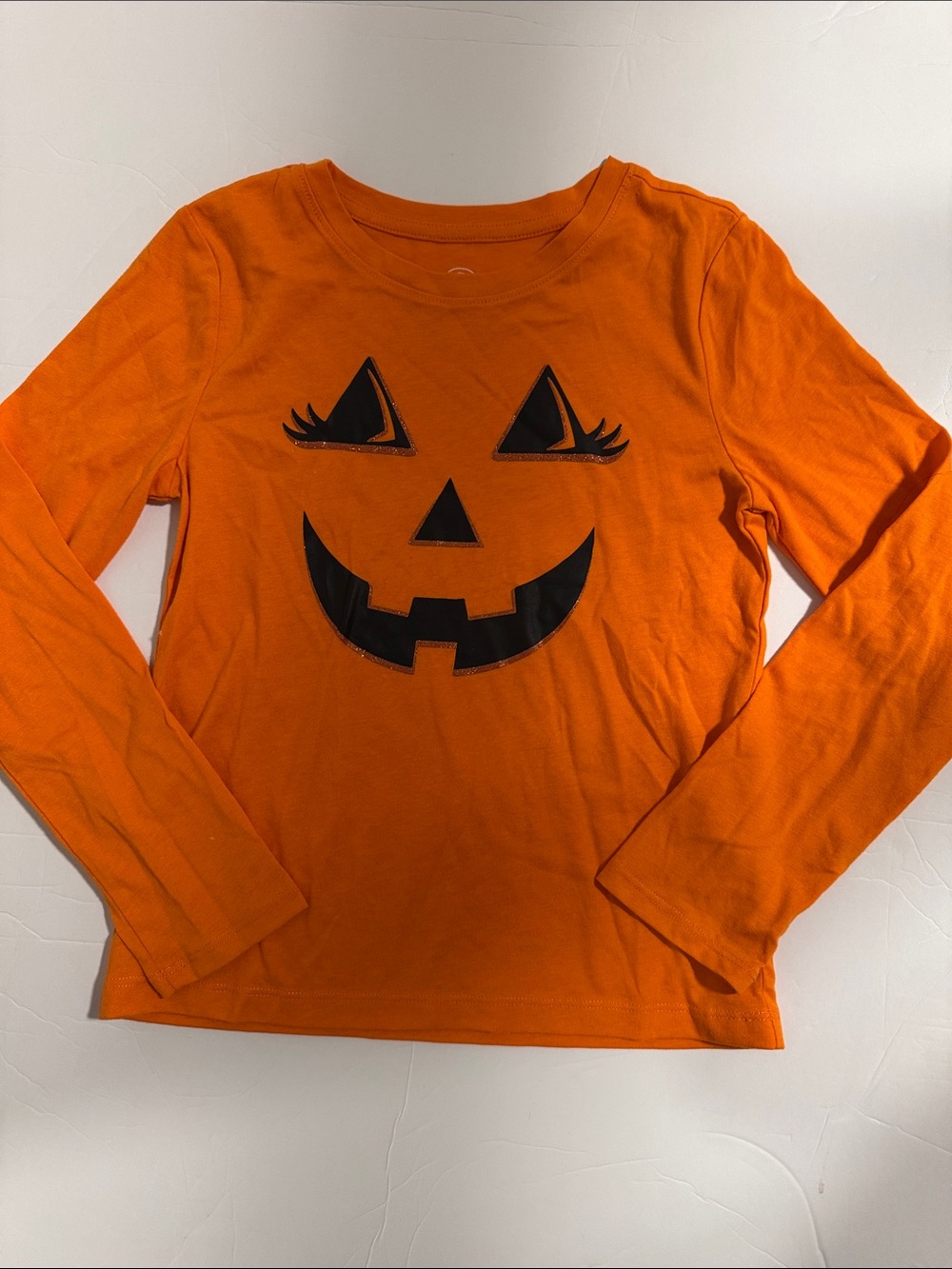 wonder nation Orange Long-Sleeve Jack-O'-Lantern Tee Halloween